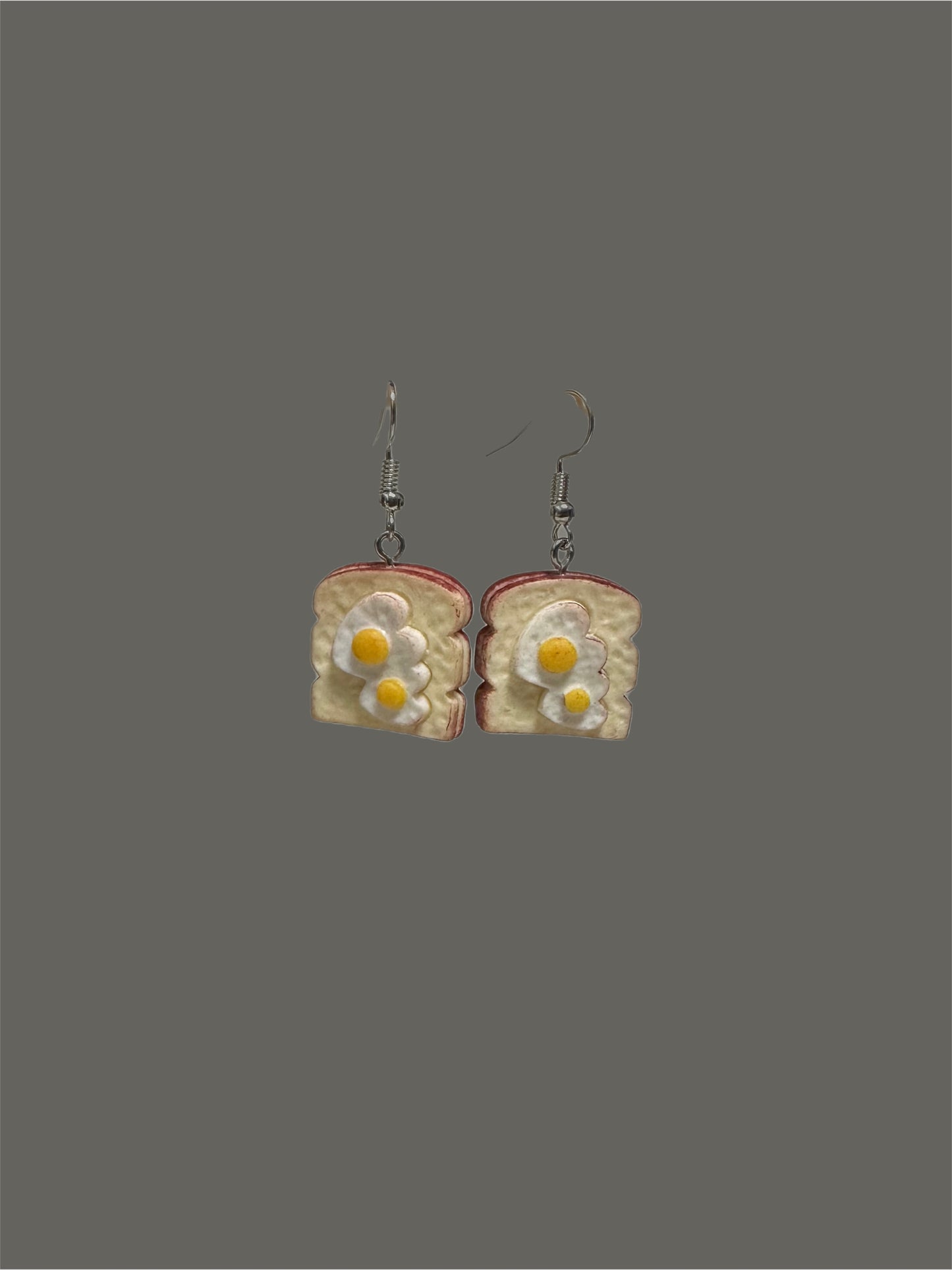 Egg on toast earrings