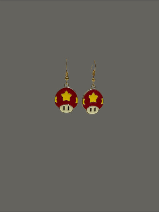 Mario kart toad earrings